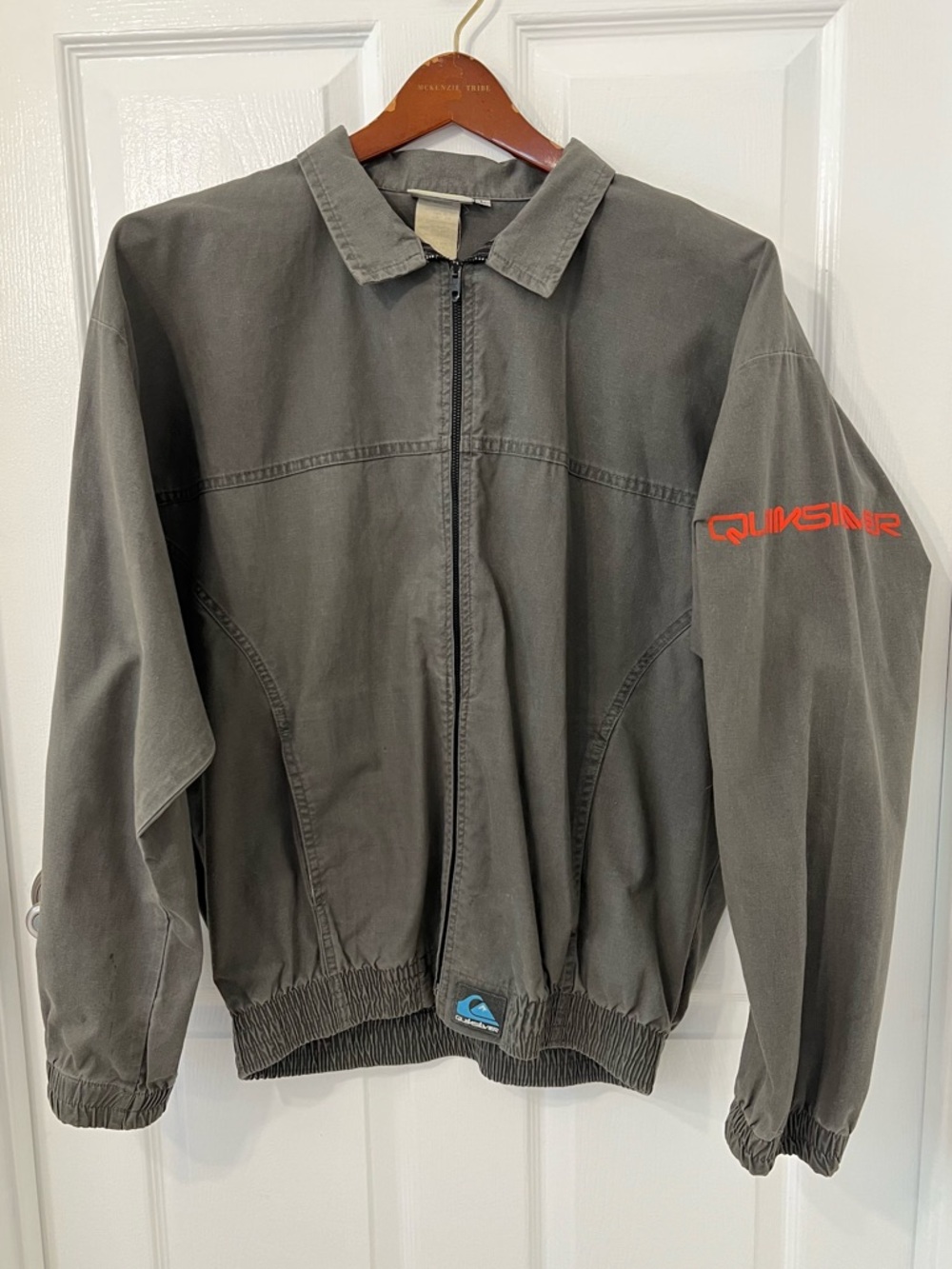 VTG Quicksilver Men’s Windbreaker Bomber Jacket Zip Hooded Large 90’s